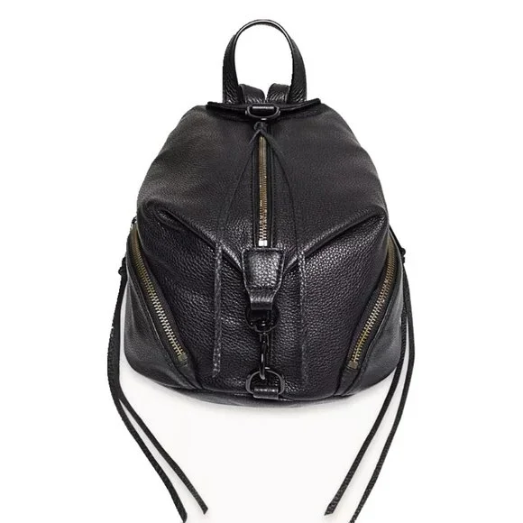 ❤️ NWT Rebecca Minkoff Julian Medium Leather Backpack BLACK BLACK AUTHENTIC NWT Rebecca Minkoff Julian Medium Leather Backpack BLACK  main image 2